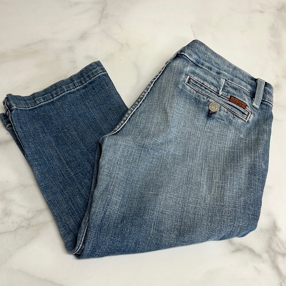 7FAM Seven for all Mankind Capri Trouser Stretch Faded Jeans 27